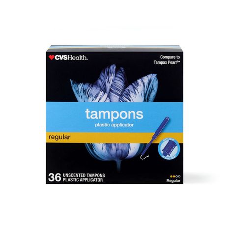 CVS Health Tampons Plastic Applicator Regular Unscented