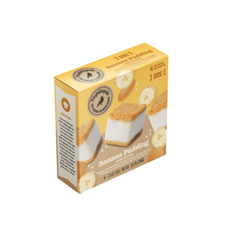Nightingale Ice Cream Banana Pudding, Chomp Size, Ice Cream Sandwiches