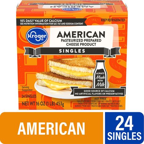 Kroger American Pasteurized Prepared Singles Cheese Product
