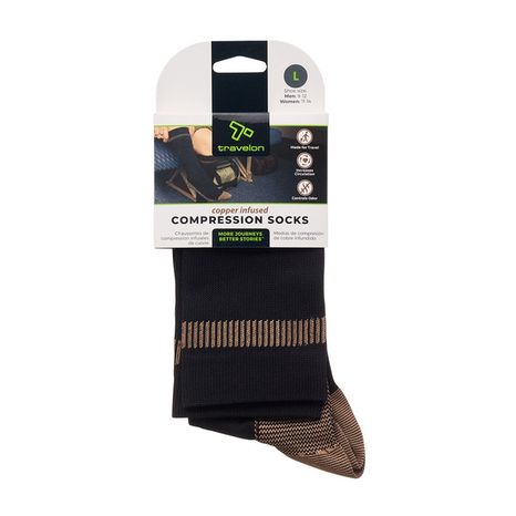Medium Black Copper Infused Compression Socks