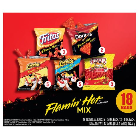 Frito Lay Flamin' Hot Mix Snacks Variety Pack