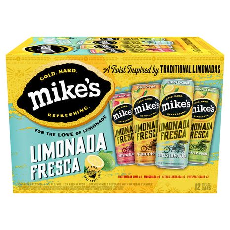 Mike’s Lemonade Limonada Fresca Variety Pack, 12 Pack, 12 fl oz Cans, 5% ABV