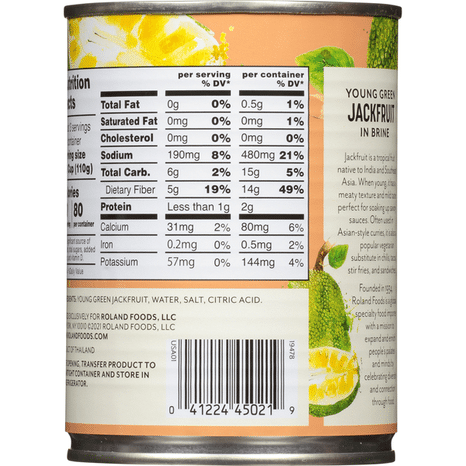 Roland Foods Jackfruit, in Brine, Young Green