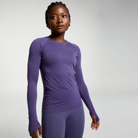 CALIA Women's Seamless Long Sleeve Tee, S - Future Dusk Spacedye
