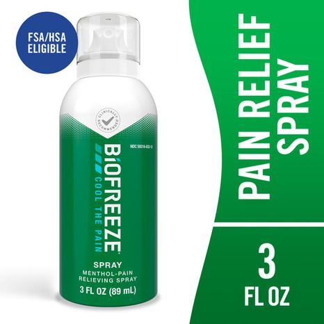Biofreeze Menthol Pain Relieving Spray For Backaches, Sore Muscles, Joint Pain & Arthritis