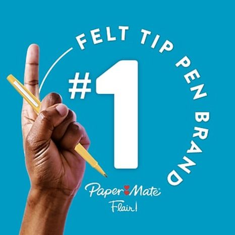 Paper Mate 61390 Flair Medium Point Assorted Inks Felt Tip Pens