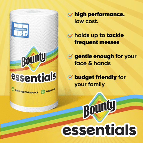 Bounty Essentials Paper Towels Select-A-Size , 4 Count