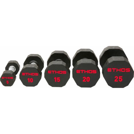 ETHOS Single Rubber Hex Dumbbell