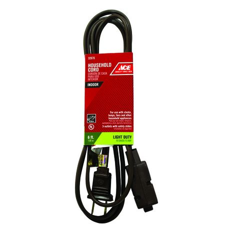 ACE 6' Brown 16/2 Spt 2 Cube Tap Extension Cord