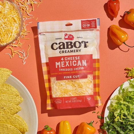 Cabot 4 Cheese Mexican Shredded Cheddar Cheese 8 oz