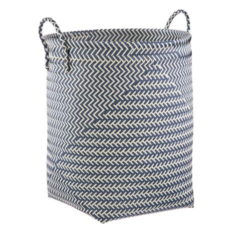 Strapping Laundry Hamper - Blue & White - 18" x 18" x 22" h