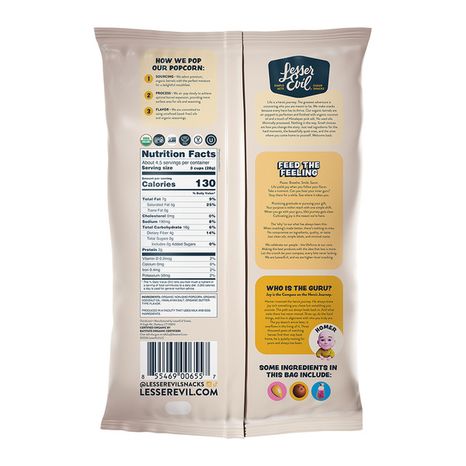 LesserEvil Organic Popcorn, Himalayan Gold