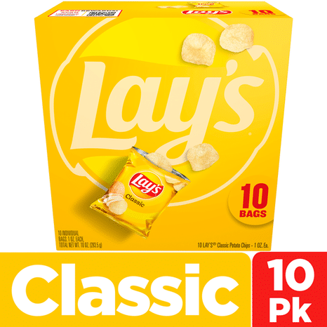 Lay's Potato Chips Classic 1 Oz, 10 Count