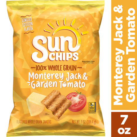 Sun Chips Whole Grain Snacks, Monterey Jack & Garden Tomato