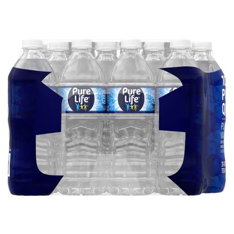 PURE LIFE Purified Water, 16.9 Fl Oz / 500 mL, Plastic Bottled Water (28 Pack)