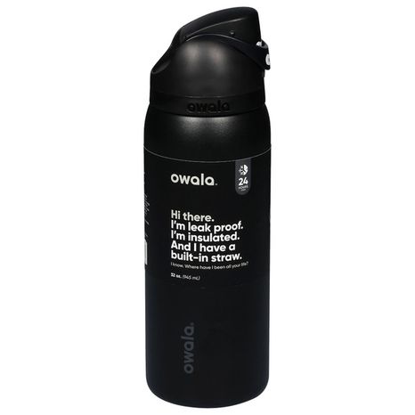 Owala Water Bottle, Stainless Steel, Very Very Dark, 32 Oz