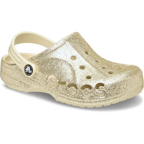 Crocs Toddler Baya Glitter Clogs, Size C8 - Winter White