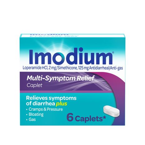 IMODIUM Multi-Symptom Relief Anti-Diarrheal Medicine Caplets, 6 ct