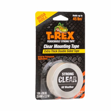 T-Rex Products Ferociously Strong & Clear 1" x 90" Mounting Tape