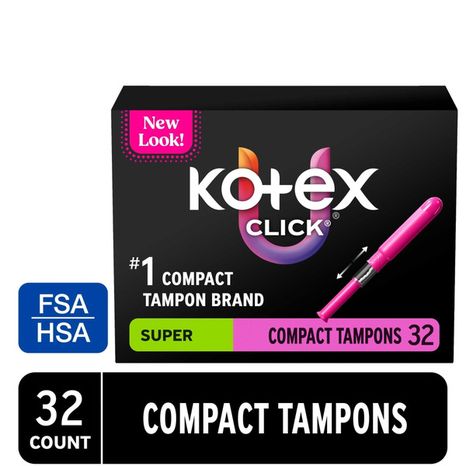 U by Kotex Click Compact Unscented Tampons, Super