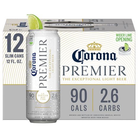 Corona Premier Mexican Lager Import Lower Calorie* Light Beer Cans