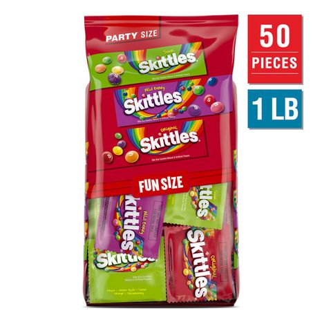 Skittles Original Wild Berry & Sour Fun Size Chewy Candy Variety Party Size Bulk