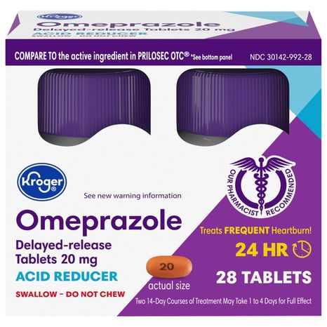 Kroger Omeprazole 20 Mg Delayed-release Acid Reducer Tablets