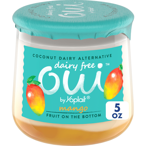 Yoplait Oui Mango Coconut Based Dairy Free Yogurt Alternative, Glass Yogurt Jar