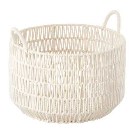 Round Cotton Rope Laundry Basket - Natural - 19-3/4" x 12-1/2"