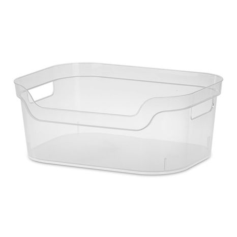 Mainstays Medium Open Plastic Bin - Clear