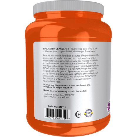 NOW Pea Protein Unflavored Protein Powder