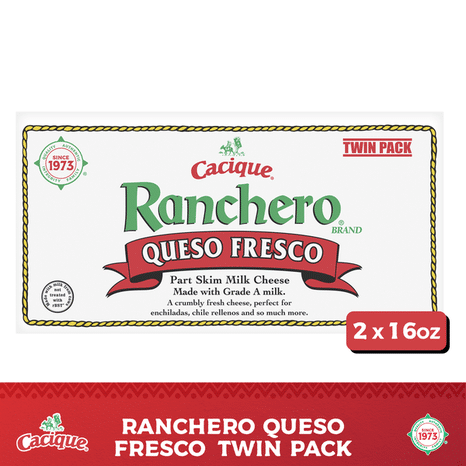 Cacique Cheese, Part Skim Milk, Queso Fresco, Twin Pack