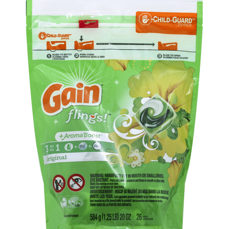 Gain Detergent, 3 in 1, Original, Pacs Capsules