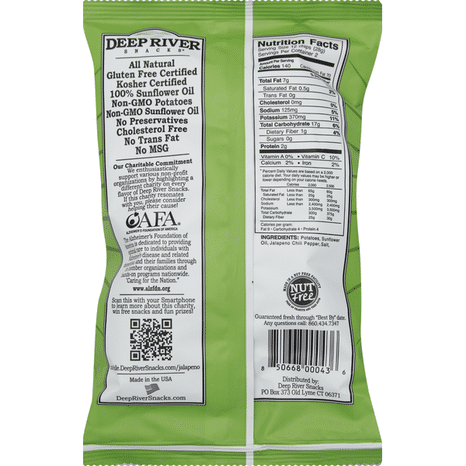 Deep River Snacks Potato Chips, Kettle Cooked, Zesty Jalapeno