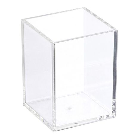 Acrylic Square Brush Holder - Clear - 2-7/8" x 3-3/4"