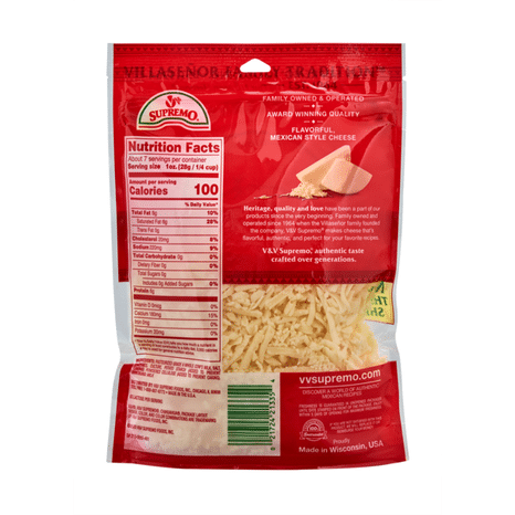 V&V Supremo Shredded Chihuahua Quesadilla Cheese
