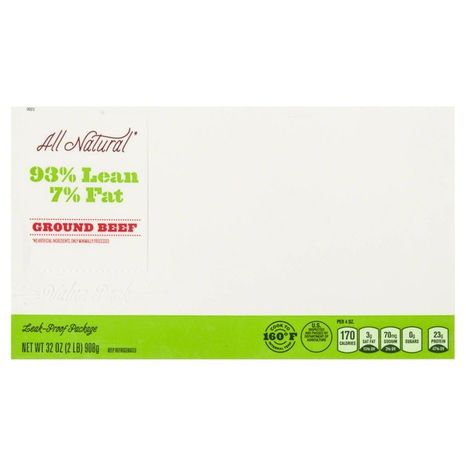 Market Pantry Beef, Ground, 93/7, Value Pack