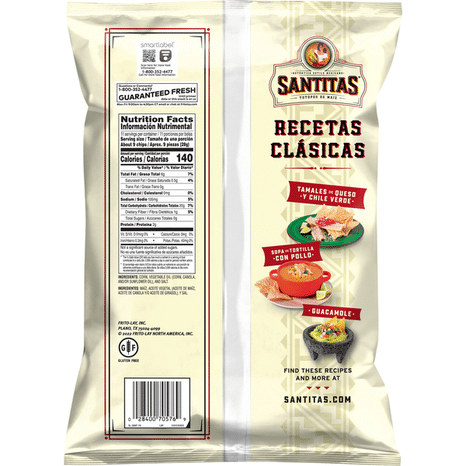 SANTITAS Tortilla Chips White Corn 11 Oz
