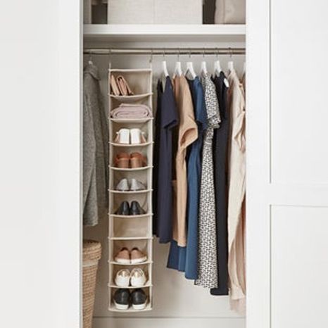 The Container Store Wide 5- Compartment Hanging Closet Organizer - Grey