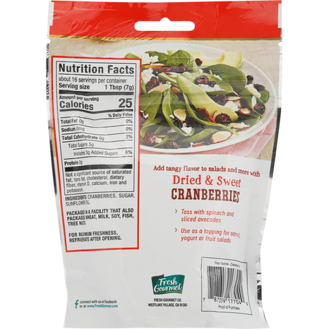 Fresh Gourmet Cranberries, Dried & Sweet