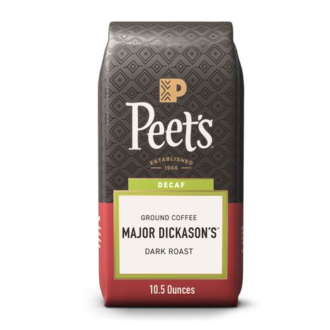 Peet's Coffee Decaf Major Dickason's Blend, Dark Roast Ground Coffee, Bag