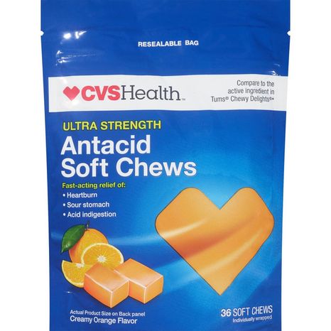 CVS Health Antacid, Ultra Strength, Soft Chews, Creamy Orange Flavor