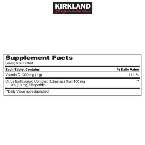Kirkland Signature Vitamin C 1000 mg with Rose Hips, 500-Count