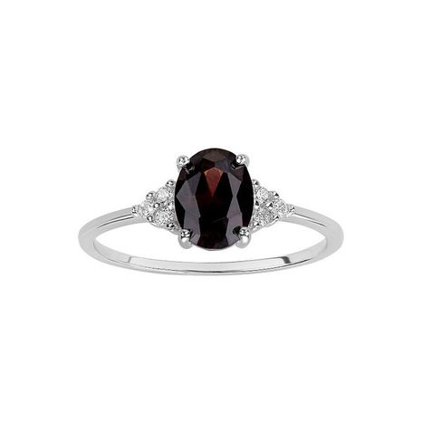 Primrose Sterling Silver Red & White Cubic Zirconia Ring