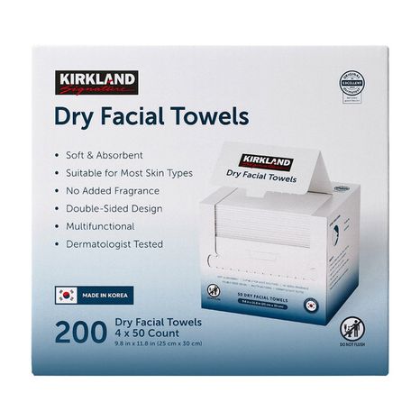 Kirkland Signature Daily Dry Facial Towels, 9.8 x 11.8 in