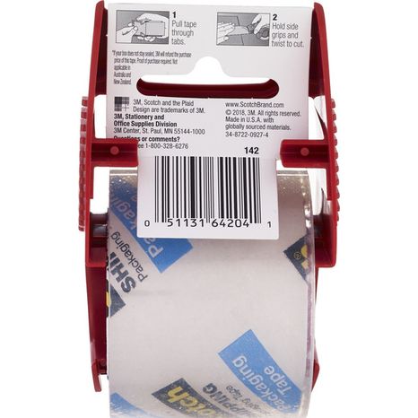 3M Heavy Duty Shipping Packaging Tape Clear 1.88 in x 27.7 yd