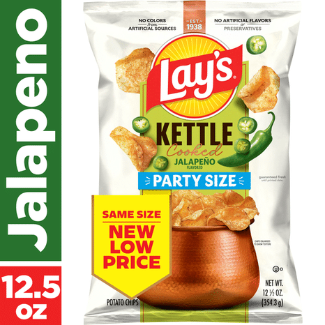Lay's Kettle Cooked Potato Chips Jalapeno Flavored