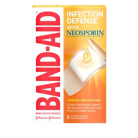 BAND-AID Bandages with Neosporin Antibiotic, Extra Large, 8 ct