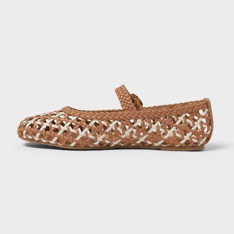 Universal Thread Women's Royce Mary Jane Shoes with Memory Foam Insole, Size 10 - Cognac