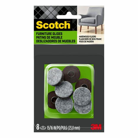 Scotch 1" Gray Plastic Glides